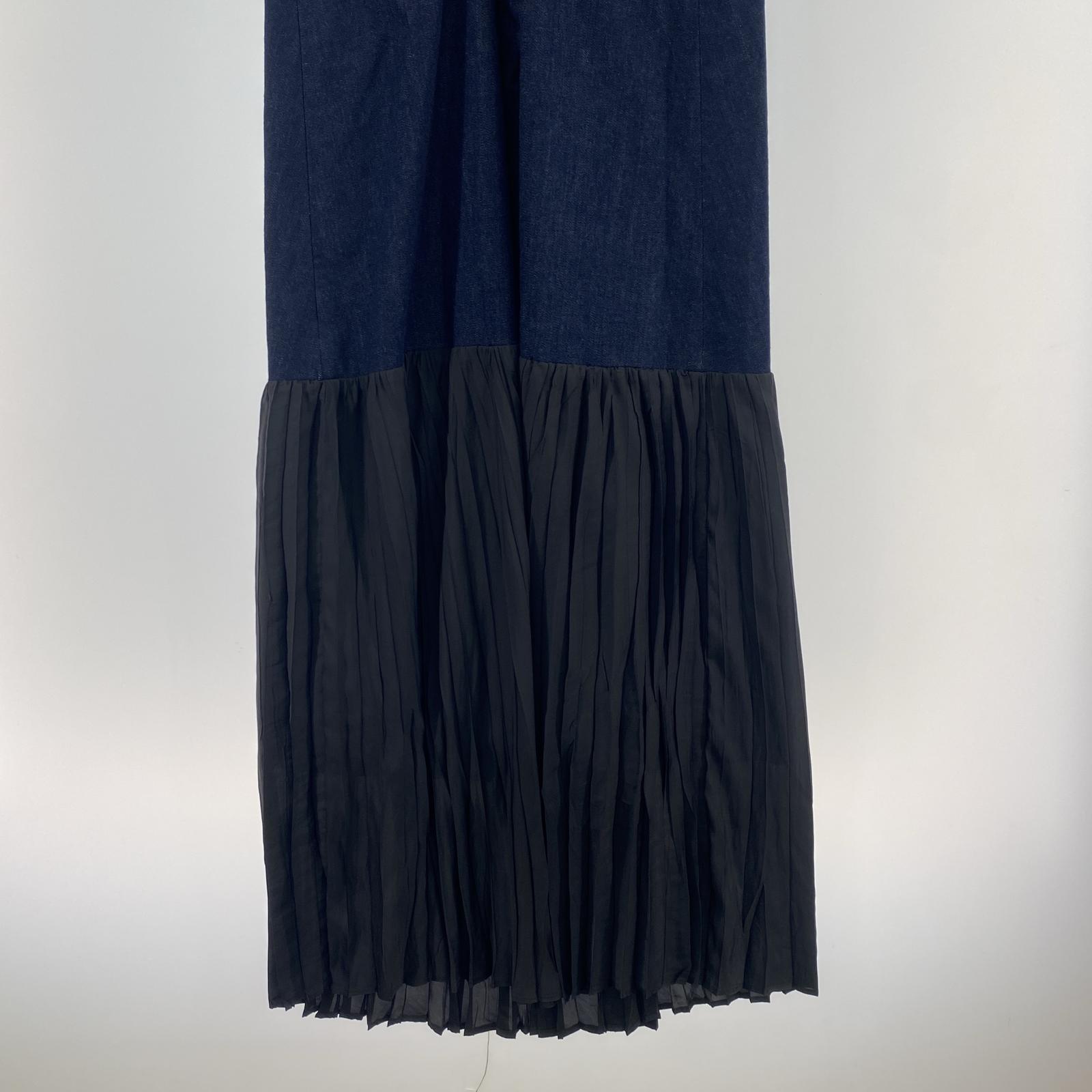 ワンピース Denim pleats dress 36 ネイビー