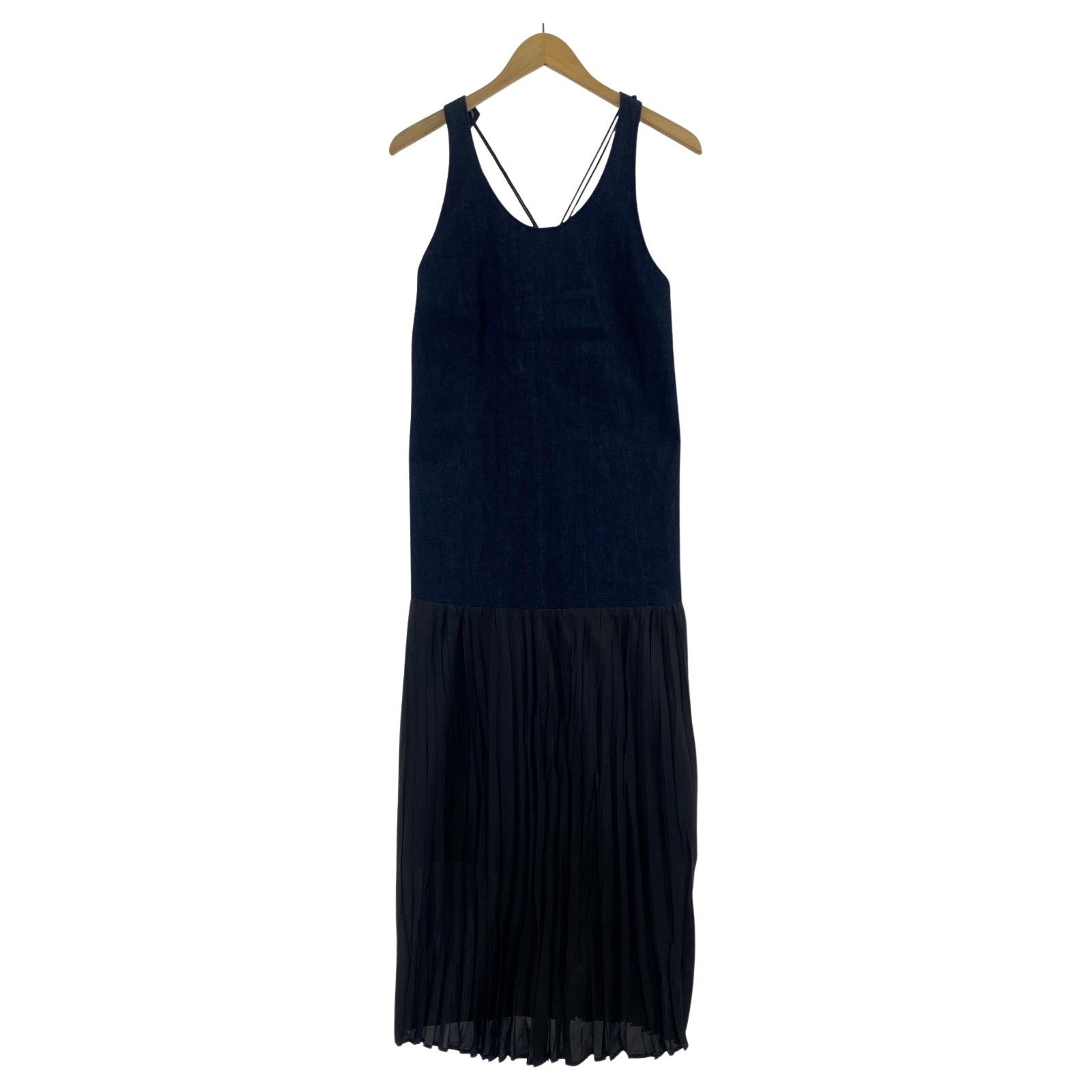 ワンピース Denim pleats dress 36 ネイビー