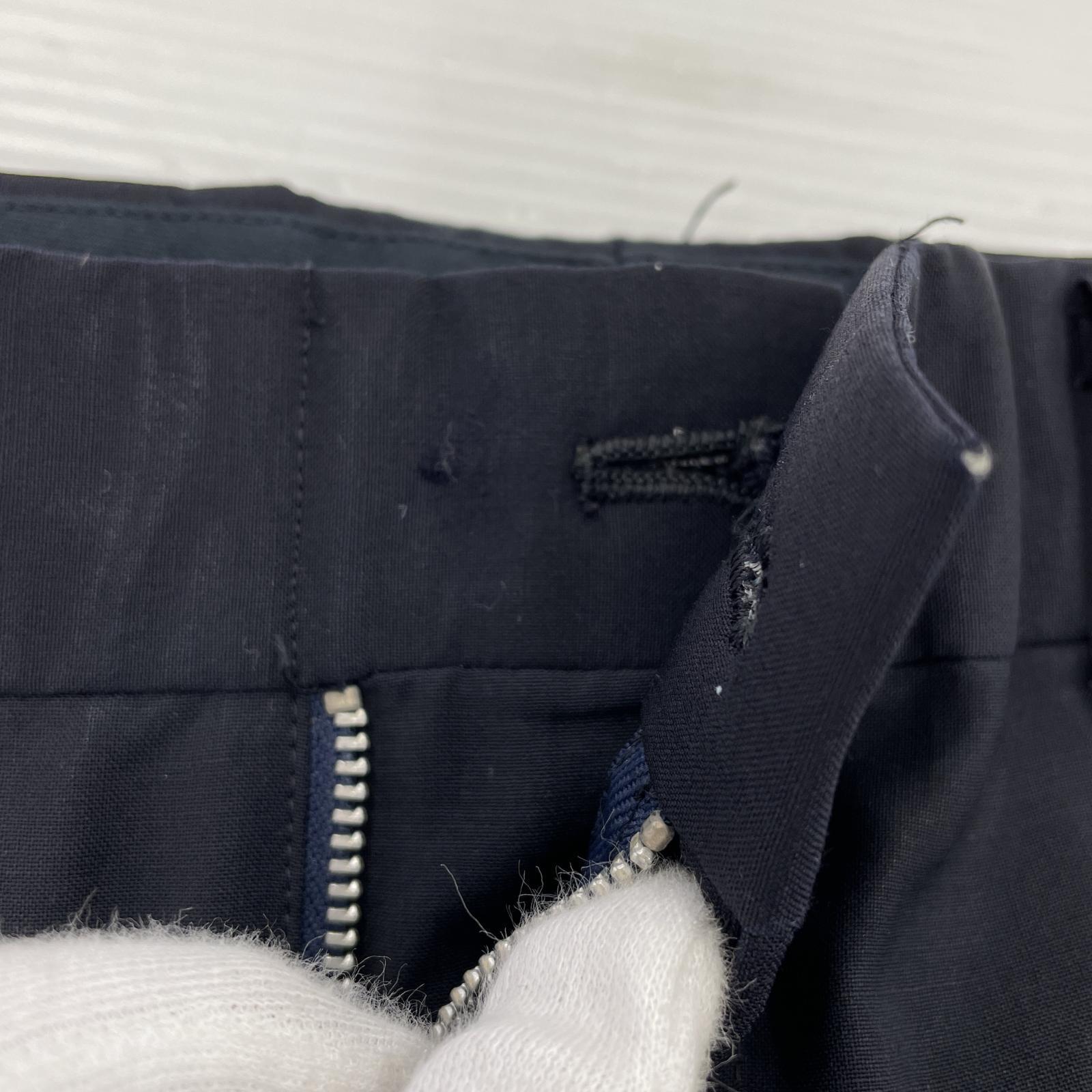 パンツ POUR HOMME 94SS 2タックスラックス 紺 (M) M ブラック