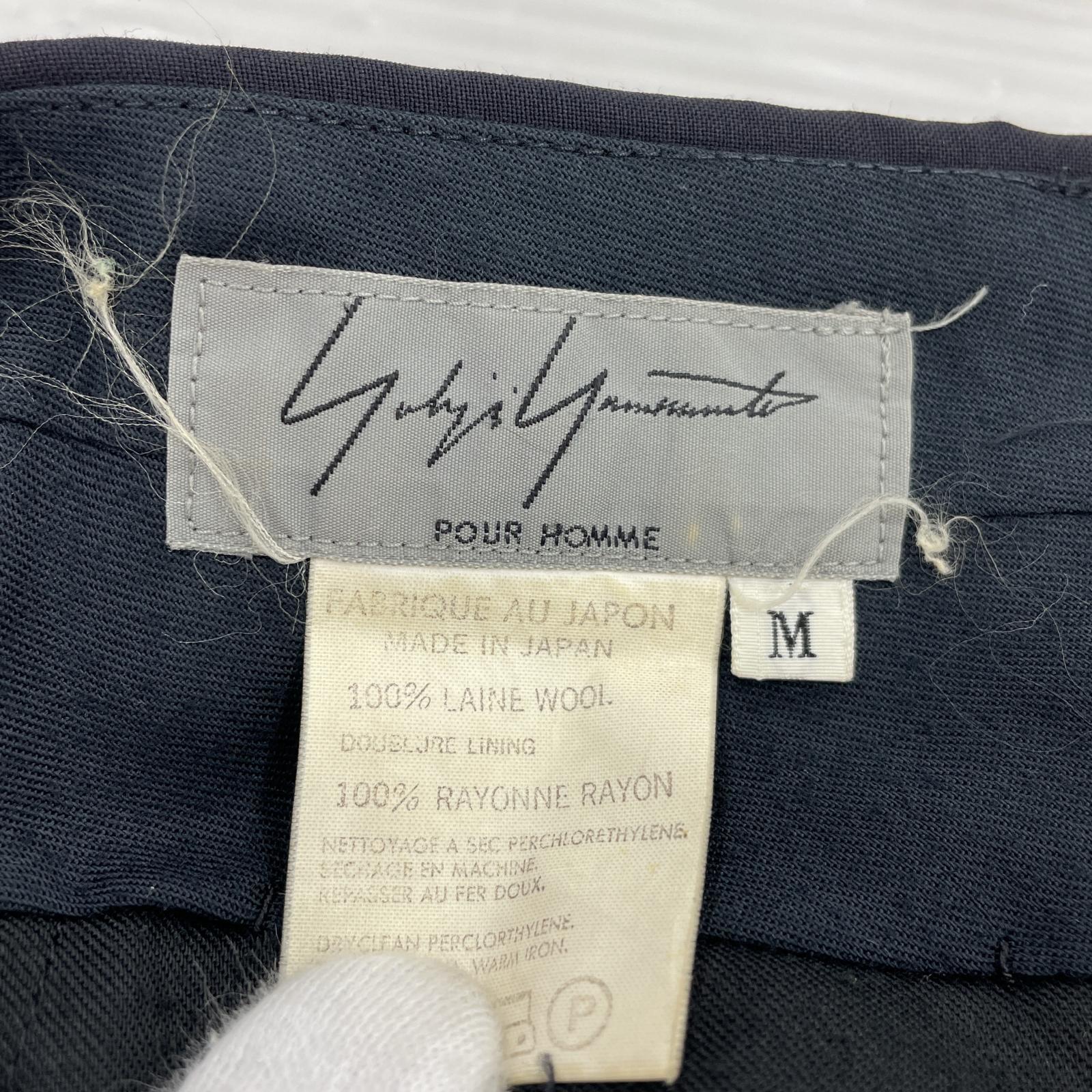 パンツ POUR HOMME 94SS 2タックスラックス 紺 (M) M ブラック