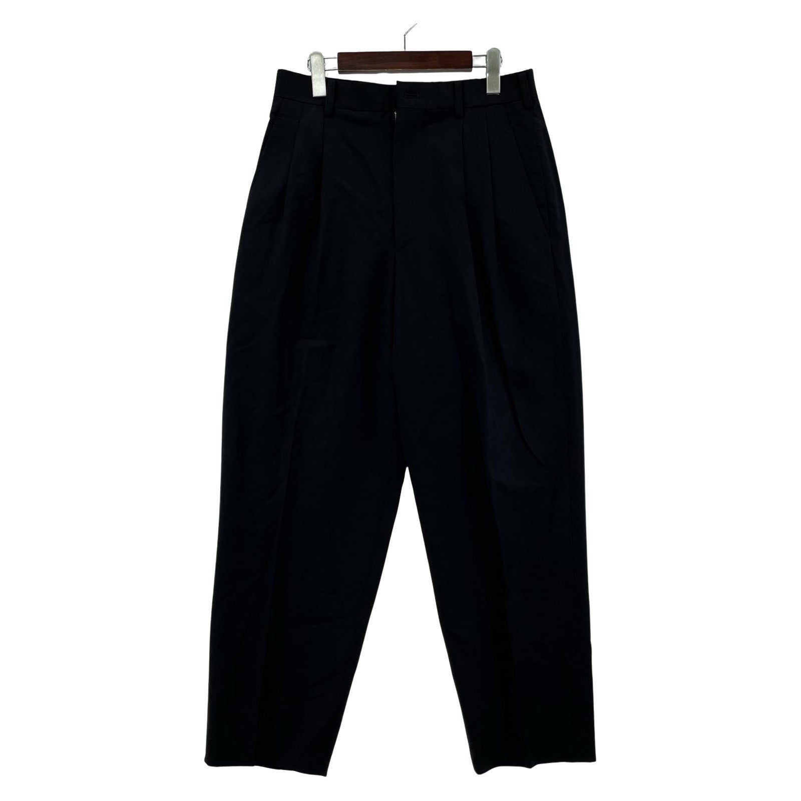 パンツ POUR HOMME 94SS 2タックスラックス 紺 (M) M ブラック