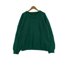 ニット 90s Eddie Bauer 黒タグ コットンニット 緑 (L) グリーン