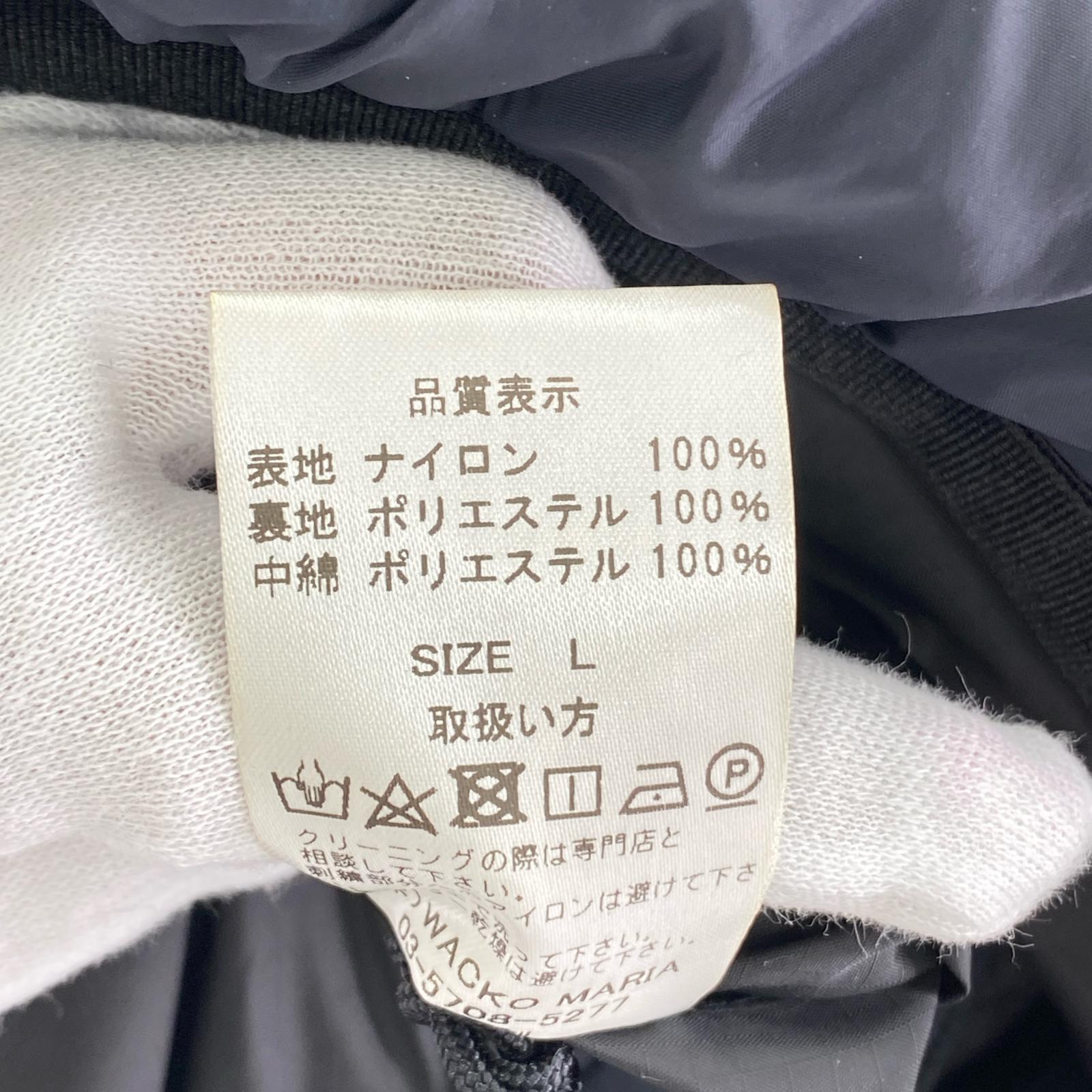 ダウンジャケット WACKO MARIA 24AW PADDING JACKET PRIMALOFT プリマロフト中綿ジャケット L ブラック ブラック