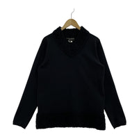 ニット HOMME PLUS 24ss 切替Vネックニット 黒 S