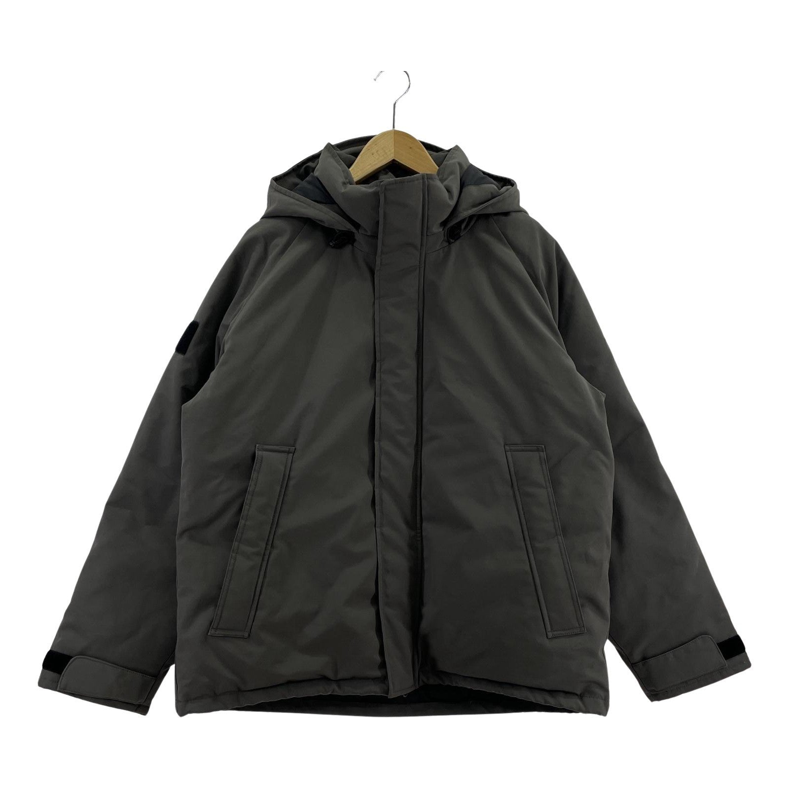 マウンテンパーカー DOWN ARMY HOODED JACKET S S グレー