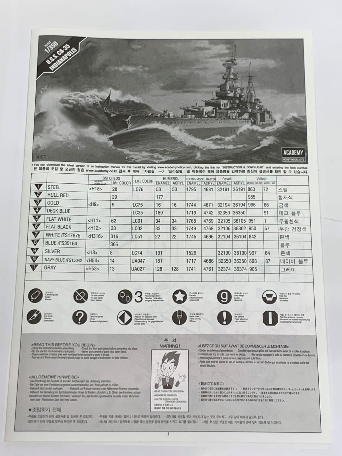 1/350 USS INDIANAPOLIS CA-35 ミリタリープラモ