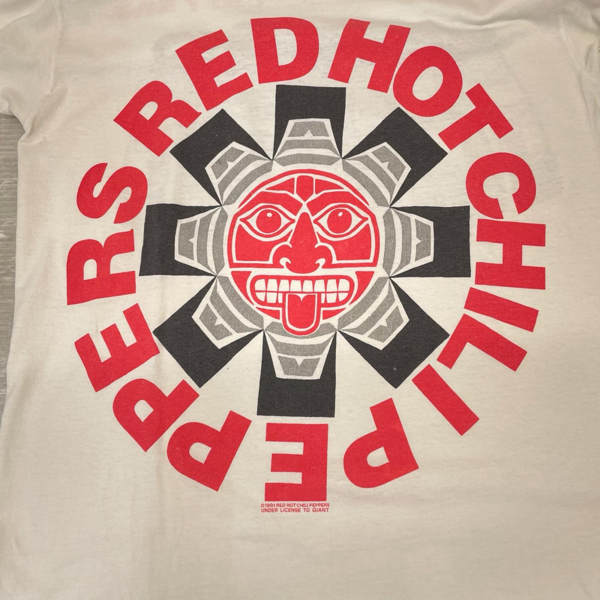 半袖Tシャツ 90s RED HOT CHILI PEPPERS Aztec バンドTee M 1991年 Giantタグ M ホワイト
