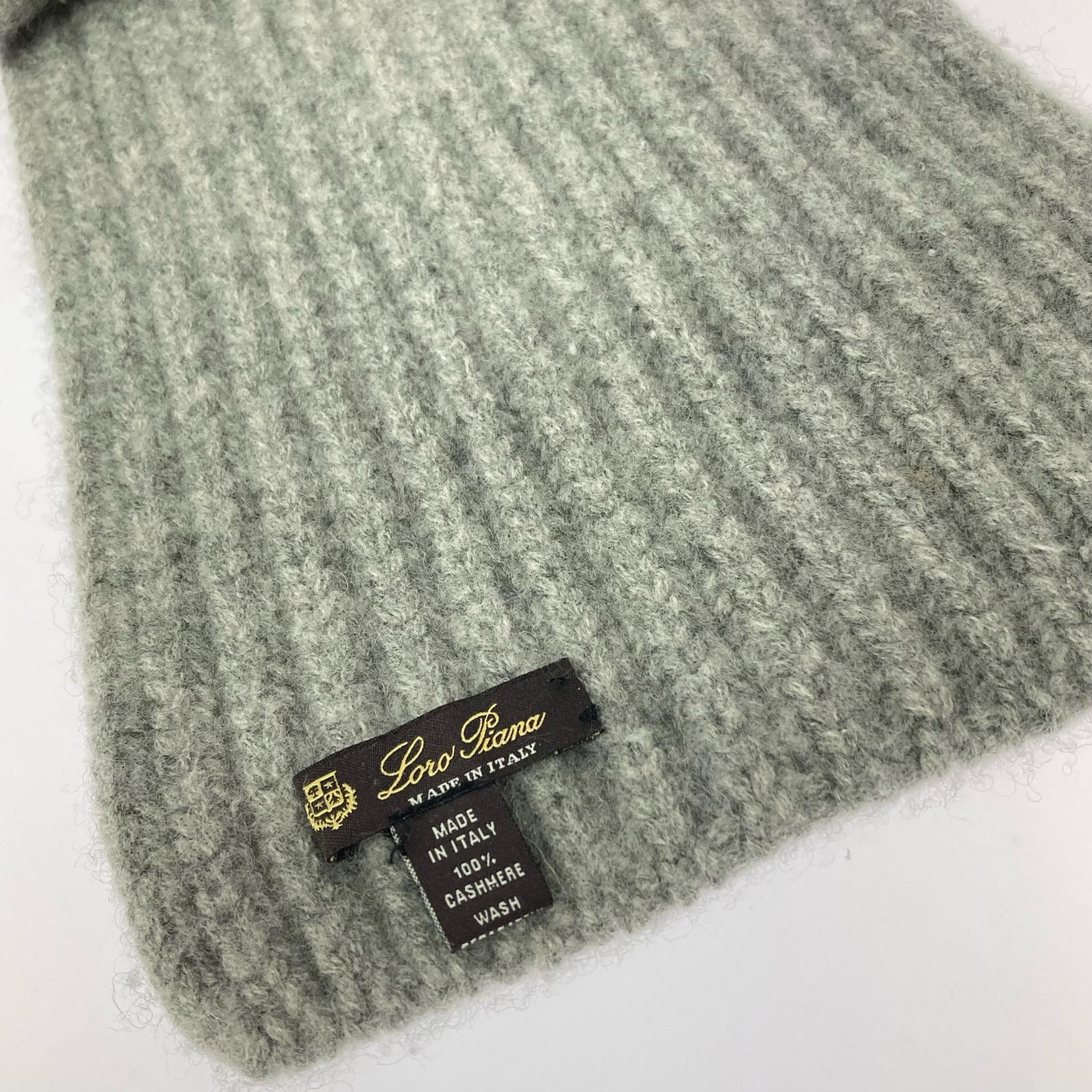 その他アクセサリー Loro Piana カシミヤ マフラー ケーブル グレー グレー