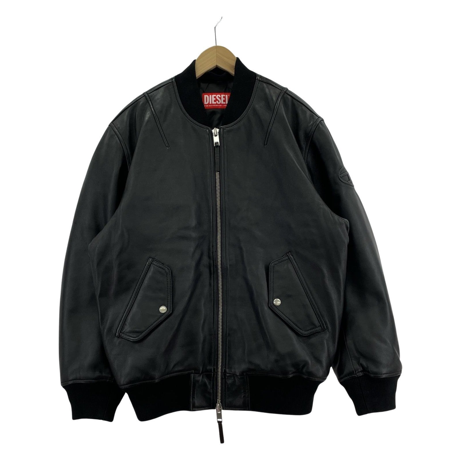 レザージャケット L-Pritts padded leather jacket Size46 46 ブラック