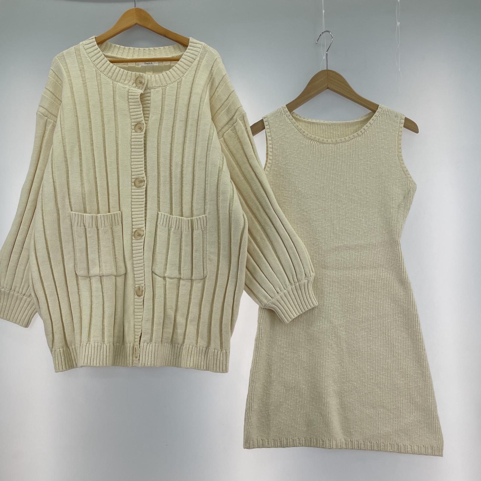 ニット Darich シャーベットアンサンブルニットセットアップ アイボリー L ホワイト