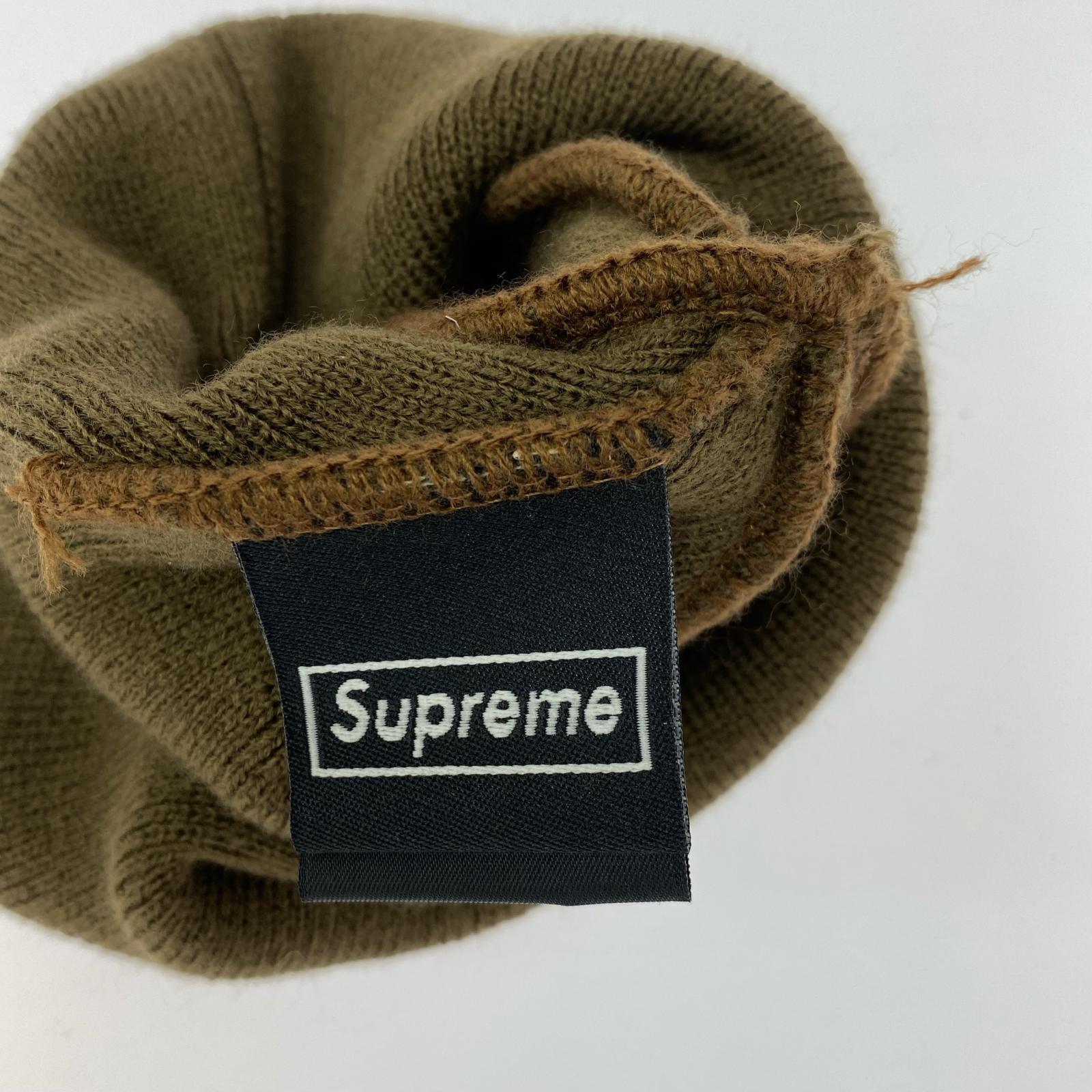 ニットキャップ 22FW S Logo Beanie 茶 ブラウン