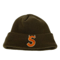 ニットキャップ 22FW S Logo Beanie 茶 ブラウン