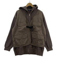 パーカー COMME des GARCONS HOMME 24AW 綿裏毛×エスレル綿タフタジップパーカー S チャコール HN-T011 AD2024 S