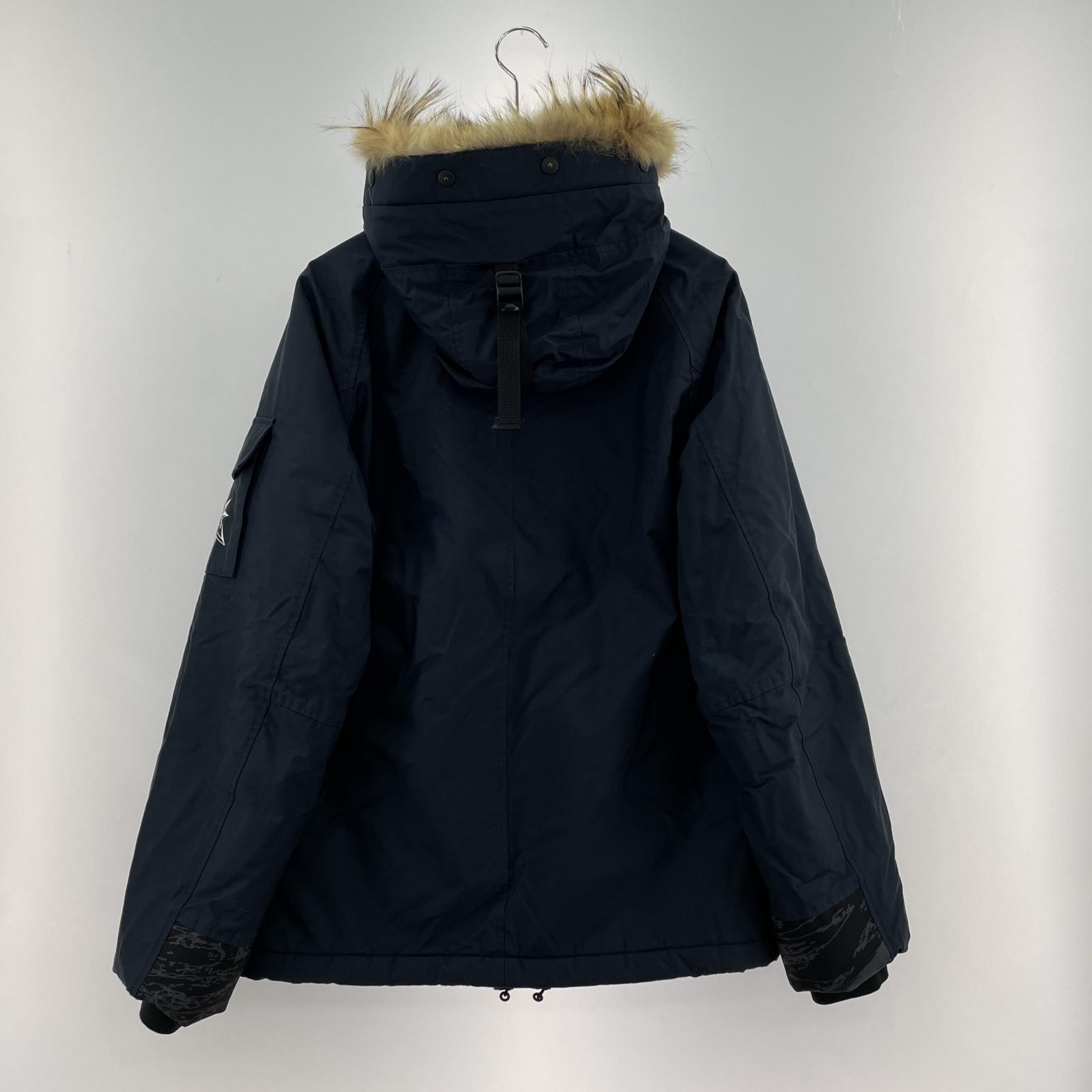 ダウンジャケット ファー付き ジャケット ネイビー (L) L