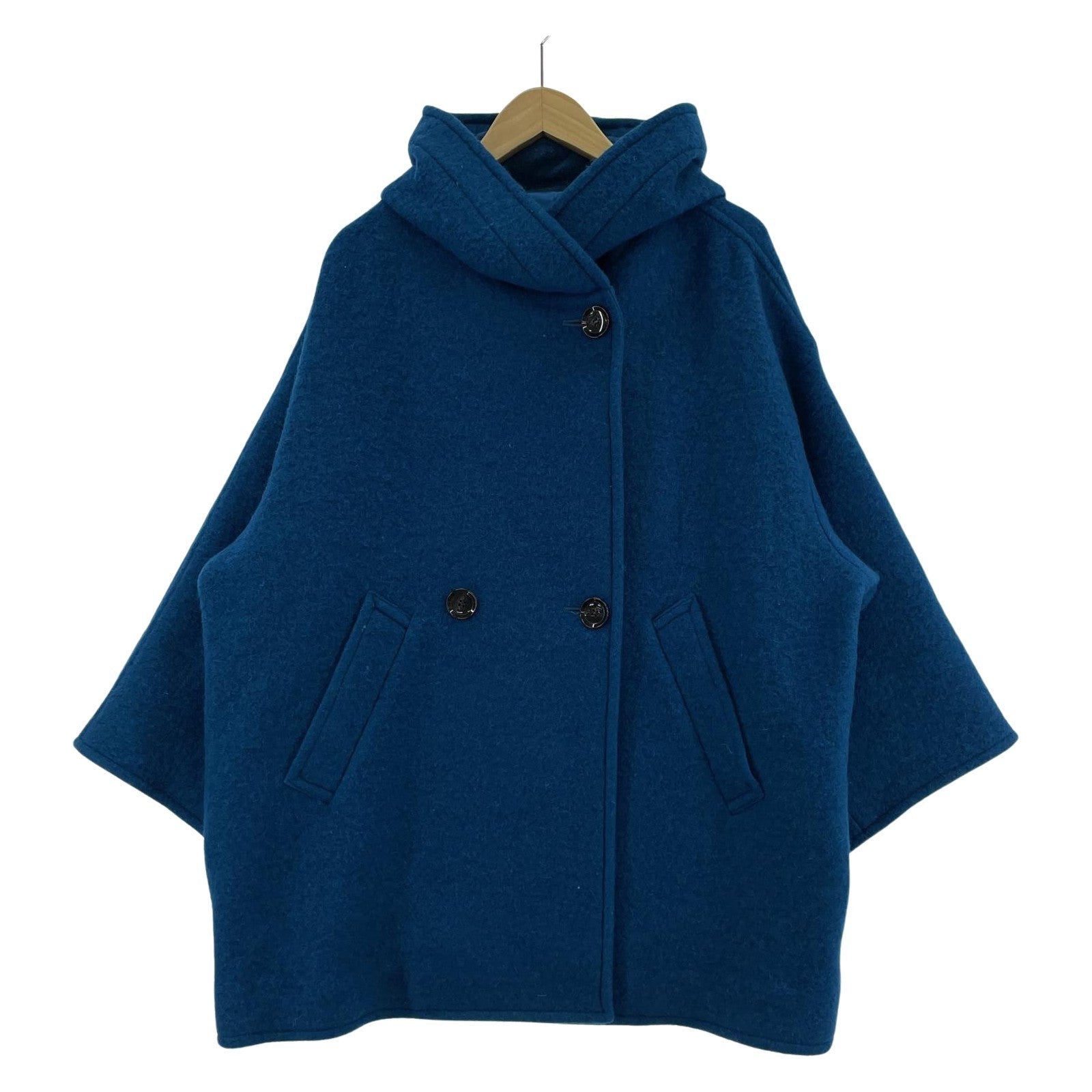 ジャケット CLOVE ウールフードコート 青