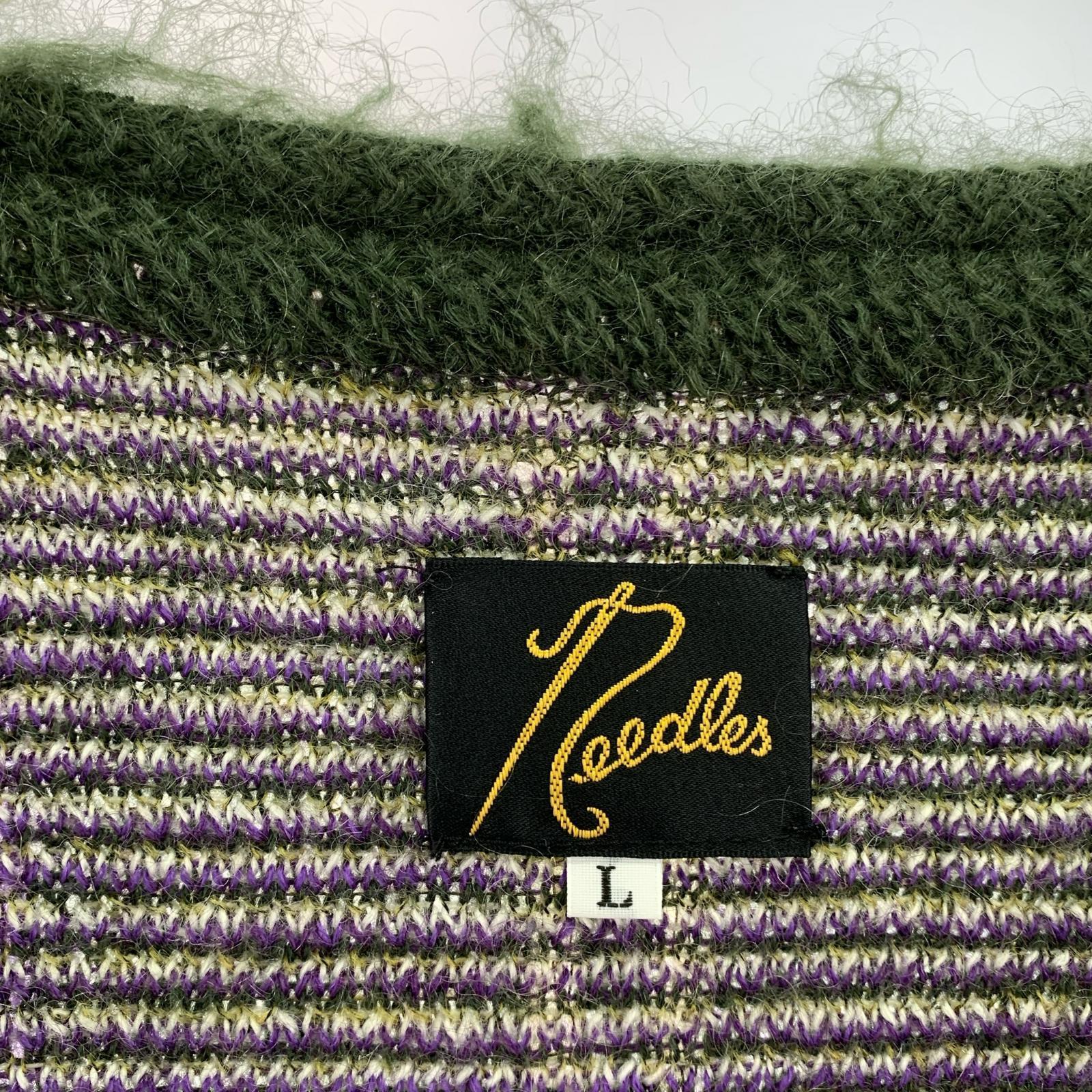 カーディガン Needles 21AW Mohair Cardigan Windowpane モヘアカーディガン J0258 緑 (L) L グリーン