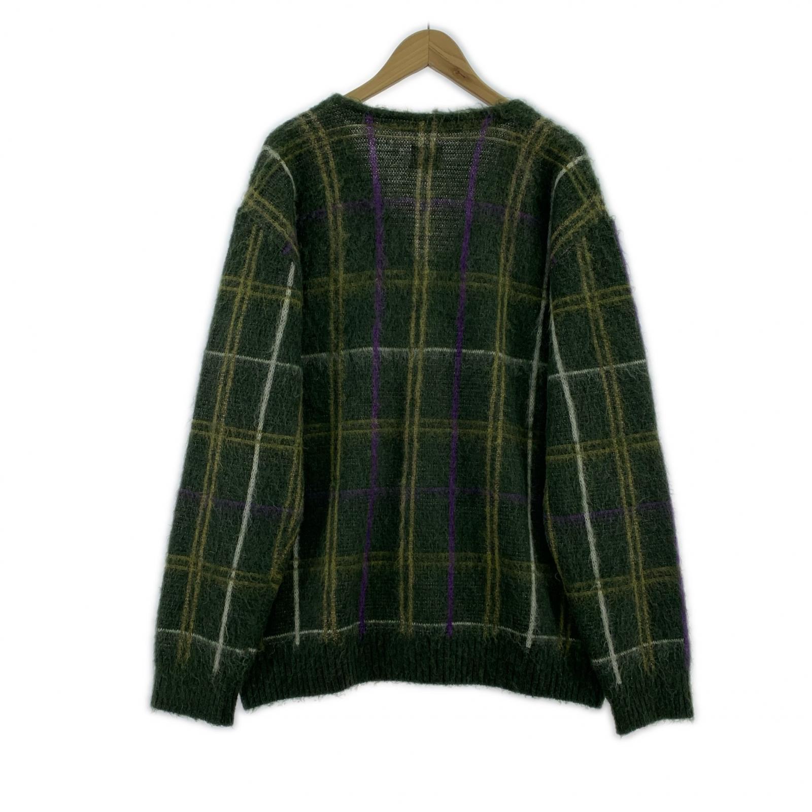カーディガン Needles 21AW Mohair Cardigan Windowpane モヘアカーディガン J0258 緑 (L) L グリーン