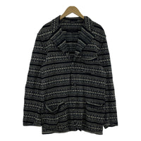 テーラードジャケット COMME des GARCONS HOMME ノルディックニットジャケット M ブラックグレー系 HH-J019 AD2002 M