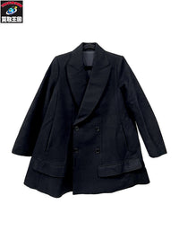 ジャケット UNDERCOVER ピークドラペル ウールジャケット 1 ブラック H1106-2