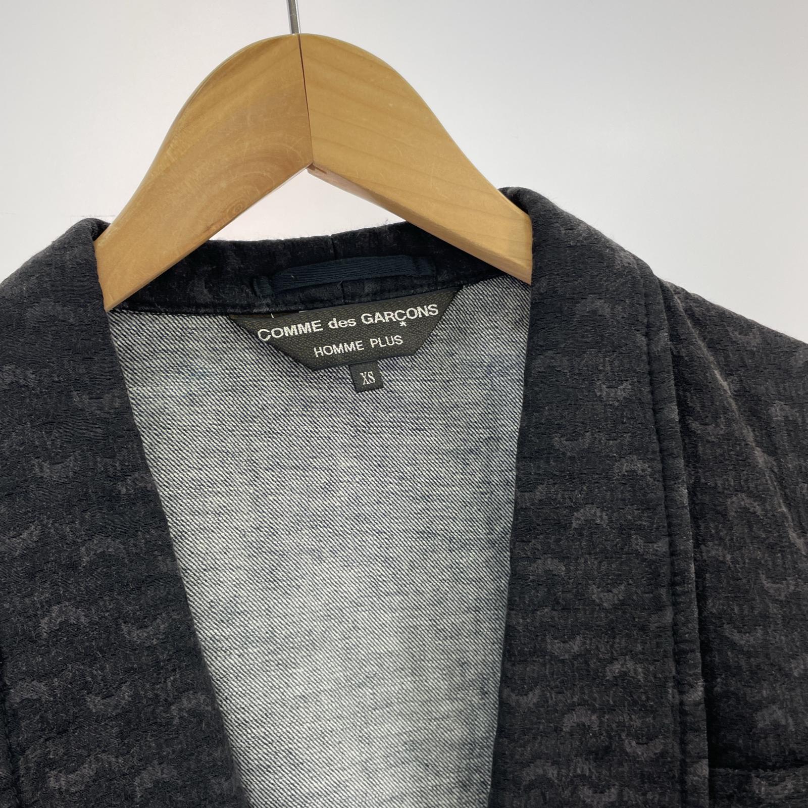テーラードジャケット COMME des GARCONS HOMME PLUS デカダンス期 ショールカラードッキングジャケット XL インディゴ×ブラック PH-J070 AD2011