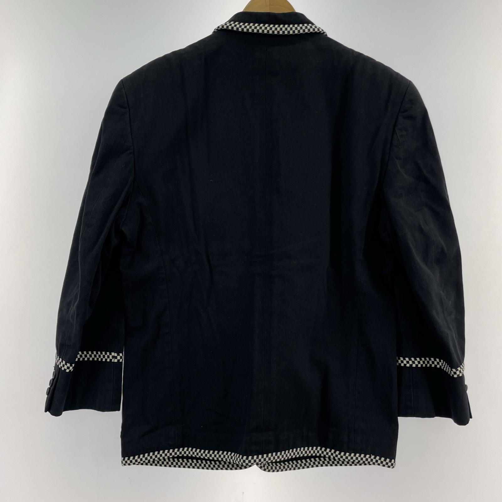 テーラードジャケット COMME des GARCONS HOMME PLUS チェッカーパイピング テーラードジャケット S ブラック PJ-11010S AD1990 S ブラック