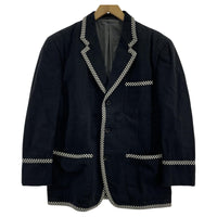 テーラードジャケット COMME des GARCONS HOMME PLUS チェッカーパイピング テーラードジャケット S ブラック PJ-11010S AD1990 S ブラック