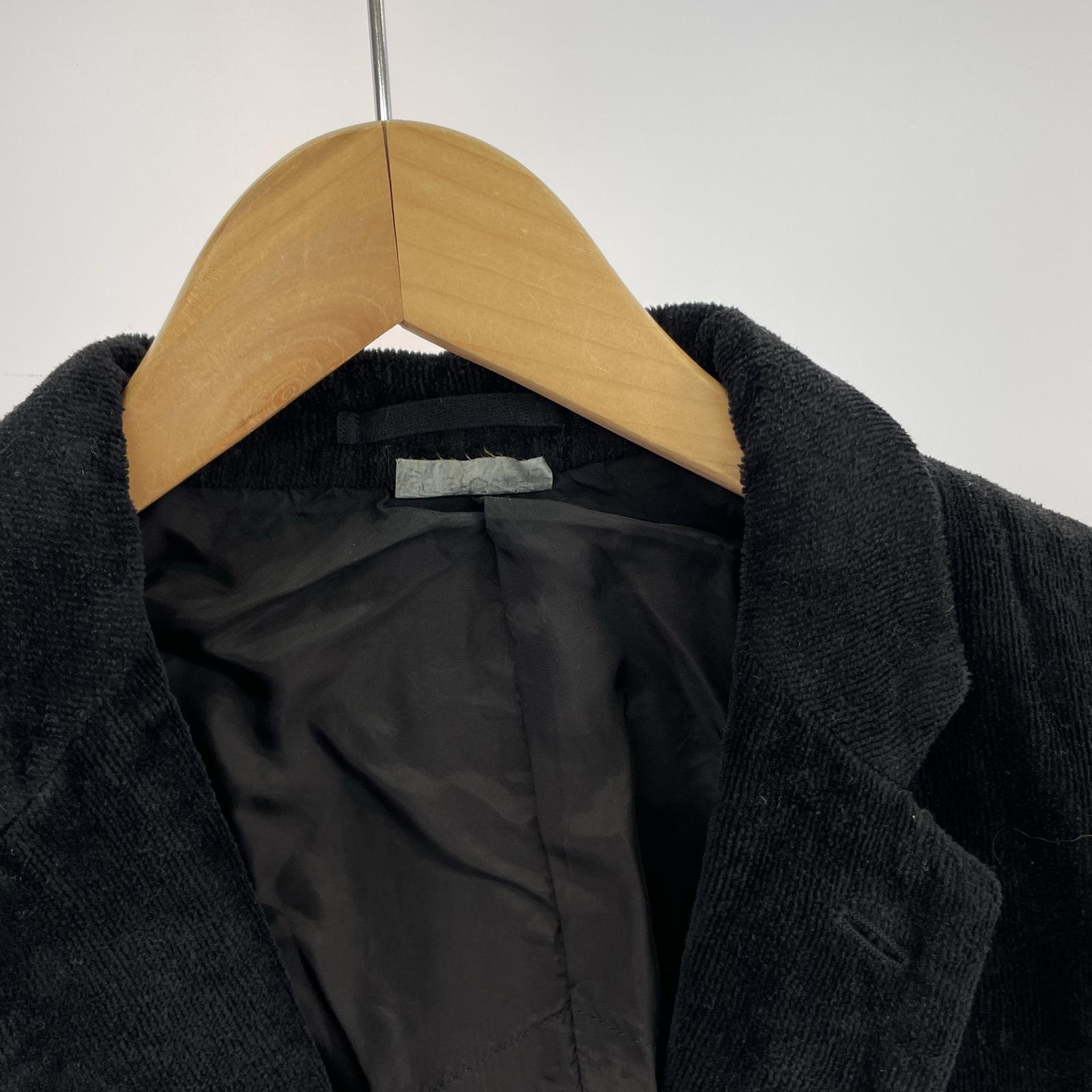 テーラードジャケット COMME des GARCONS HOMME PLUS Poor King期 タイヤボタン 製品染パイル テーラードジャケット S ブラック PK-J040 AD2012 S ブラック