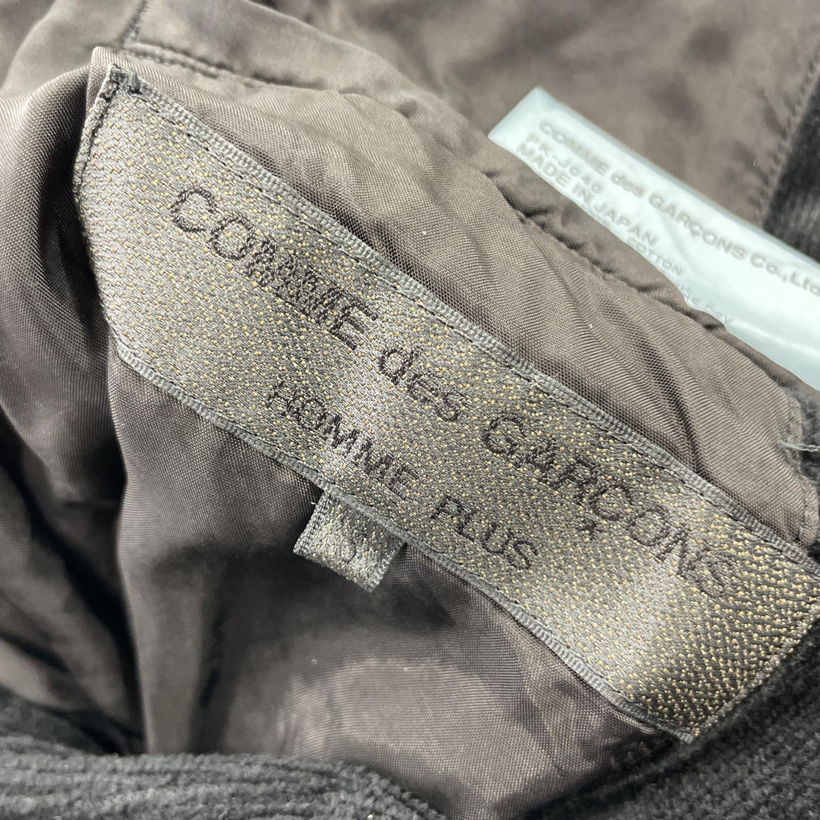 テーラードジャケット COMME des GARCONS HOMME PLUS Poor King期 タイヤボタン 製品染パイル テーラードジャケット S ブラック PK-J040 AD2012 S ブラック