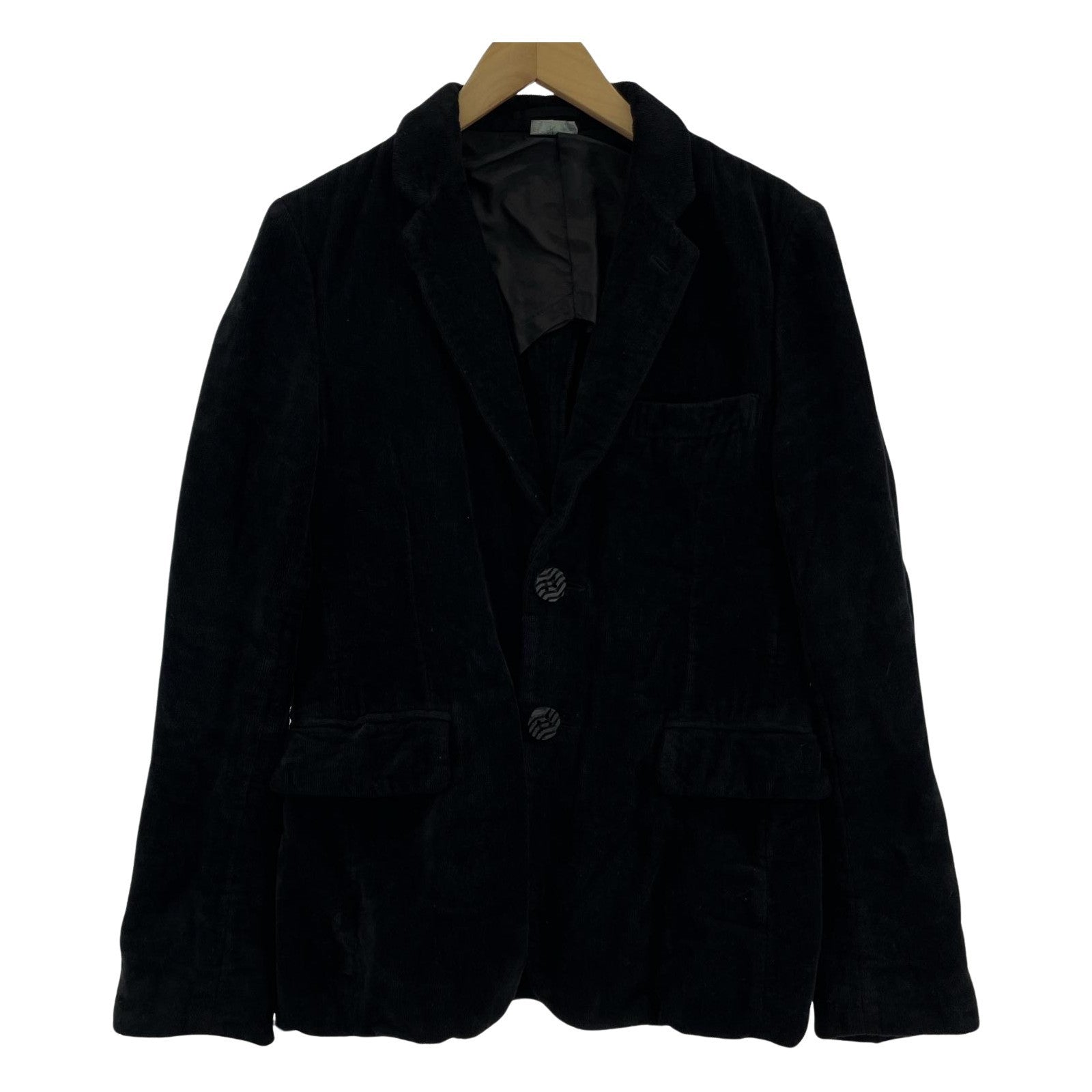 テーラードジャケット COMME des GARCONS HOMME PLUS Poor King期 タイヤボタン 製品染パイル テーラードジャケット S ブラック PK-J040 AD2012 S ブラック
