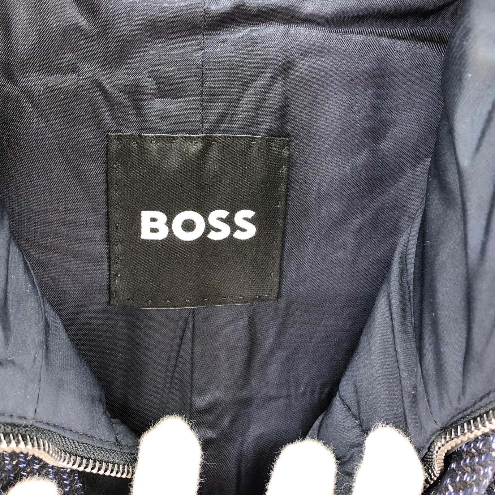 ジャケット HUGO BOSS キルティングライナー付 チェスターコート 44 ネイビー 44