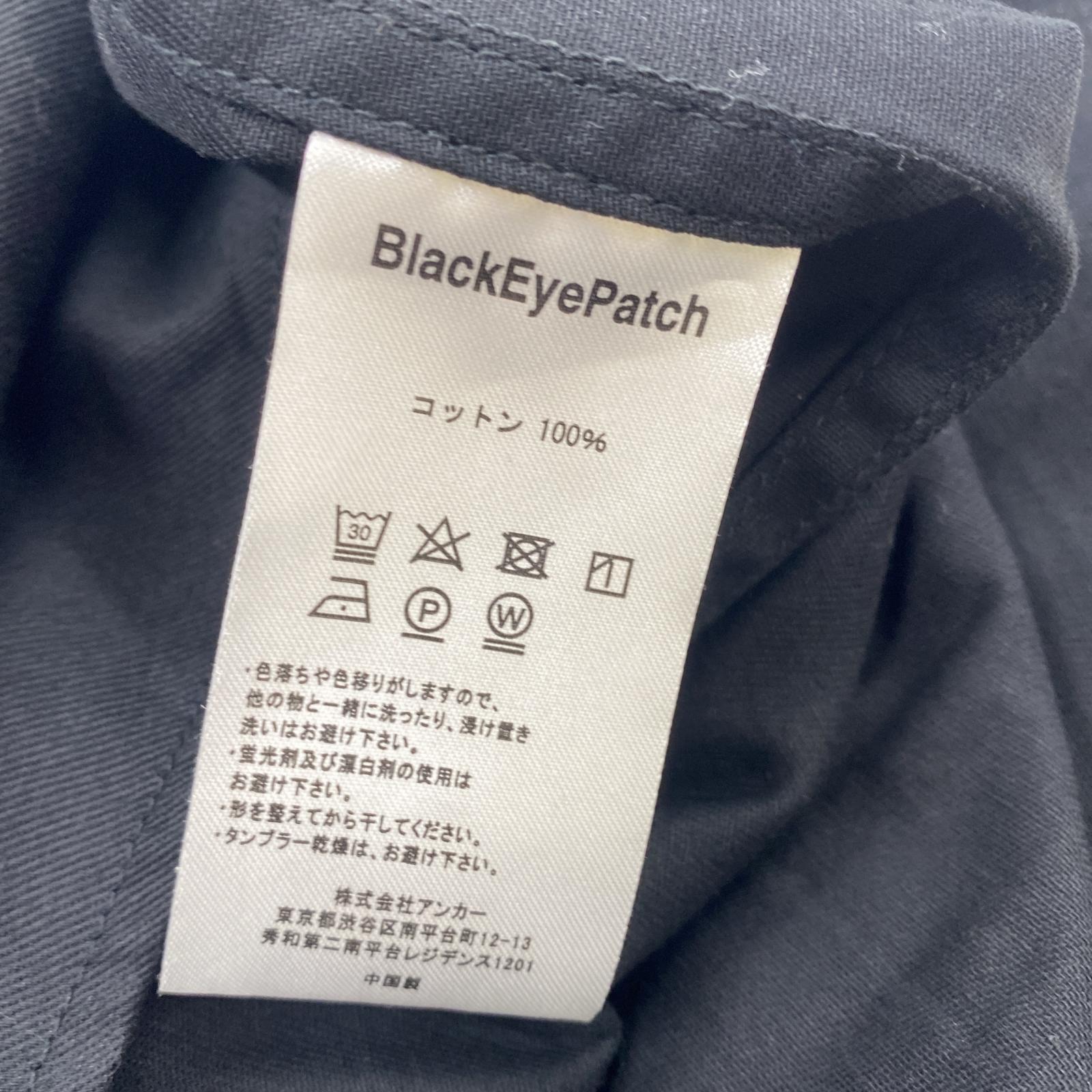 半袖シャツ BLACK EYE PATCH 刺繍オープンカラーシャツ XL ブラック ブラック