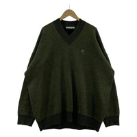 ニット V neckニット トップスロングスリーブ グリーン(M) M グリーン