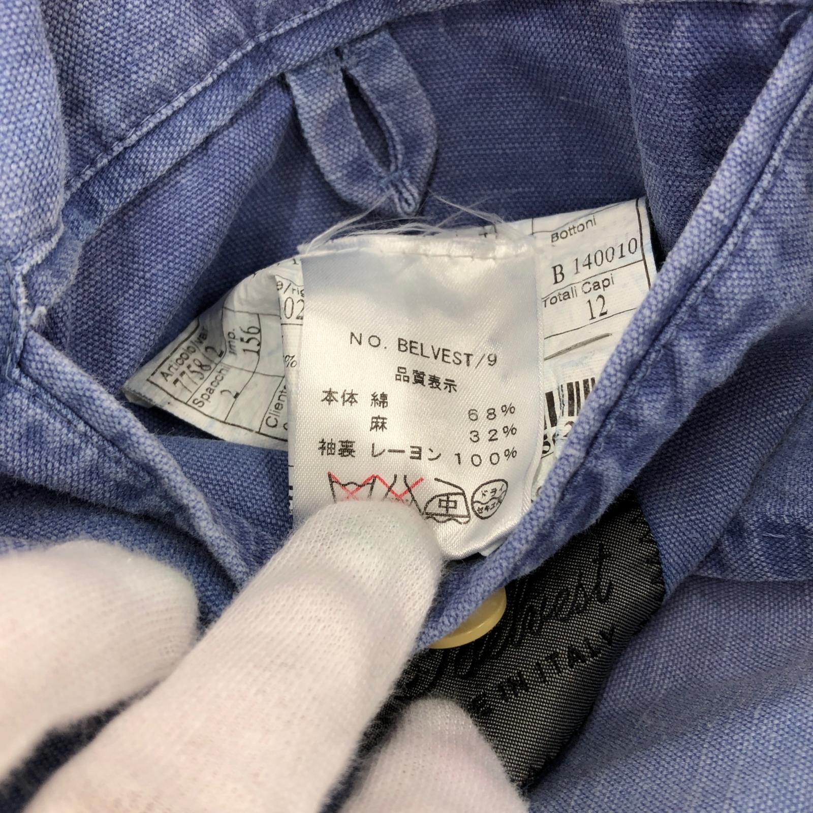 テーラードジャケット BELVEST コットンリネン テーラードジャケット 44 ブルー 44 ブルー