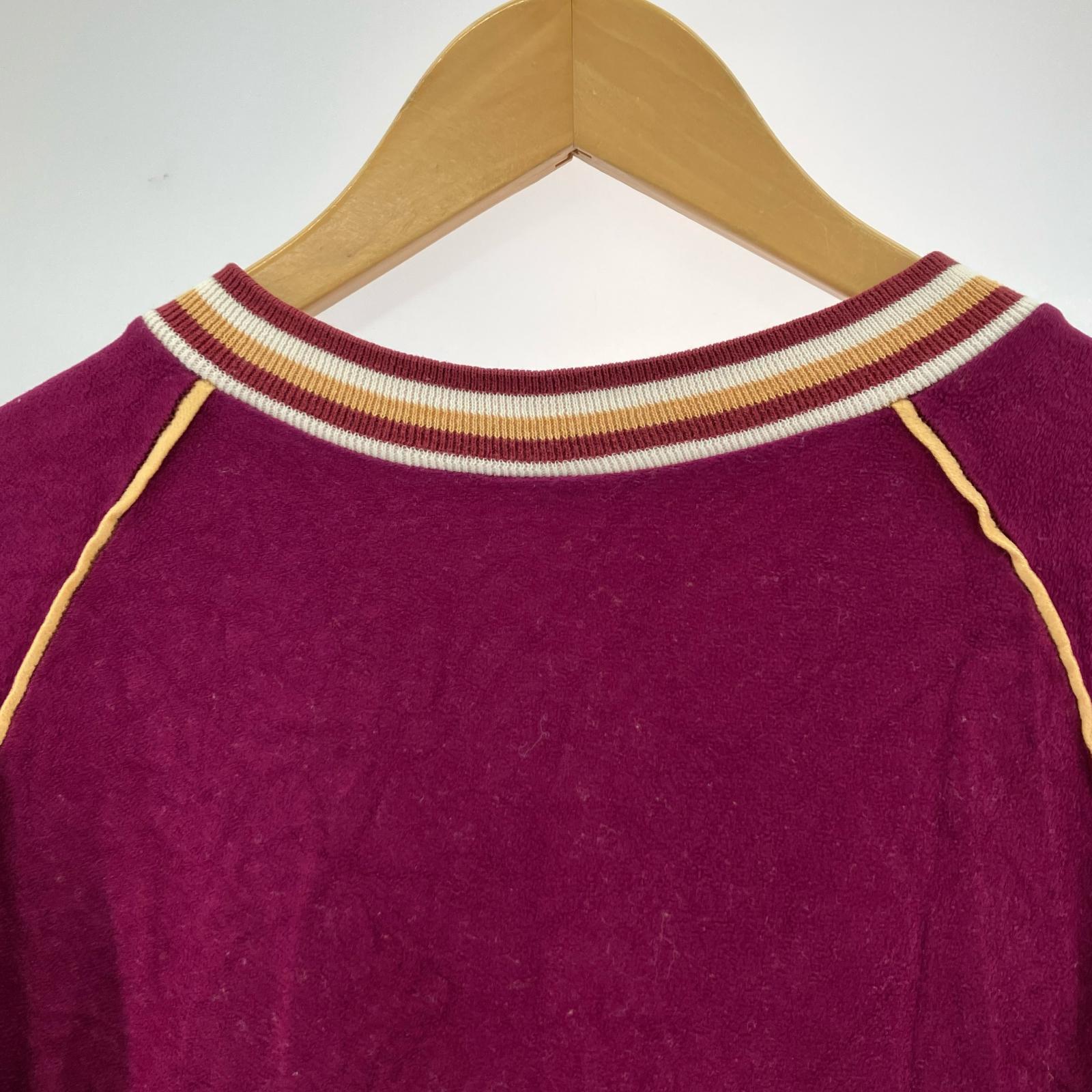 半袖Tシャツ 80s VネックベロアT(L)紫 L