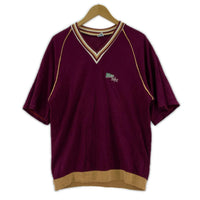 半袖Tシャツ 80s VネックベロアT(L)紫 L