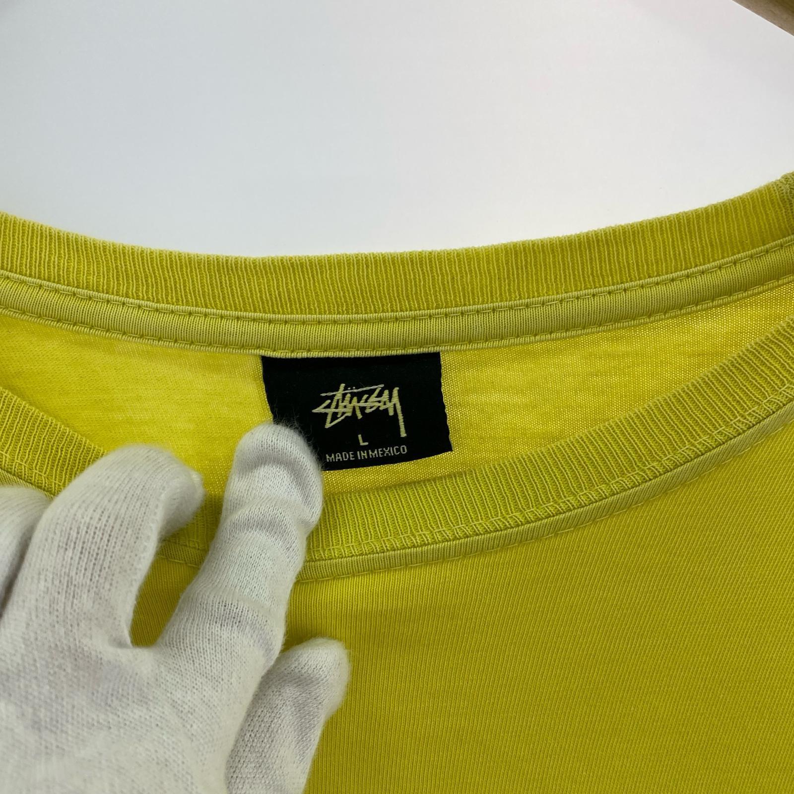 半袖Tシャツ STUSSY ピグメントダイ ワールドツアーTee L イエロー L