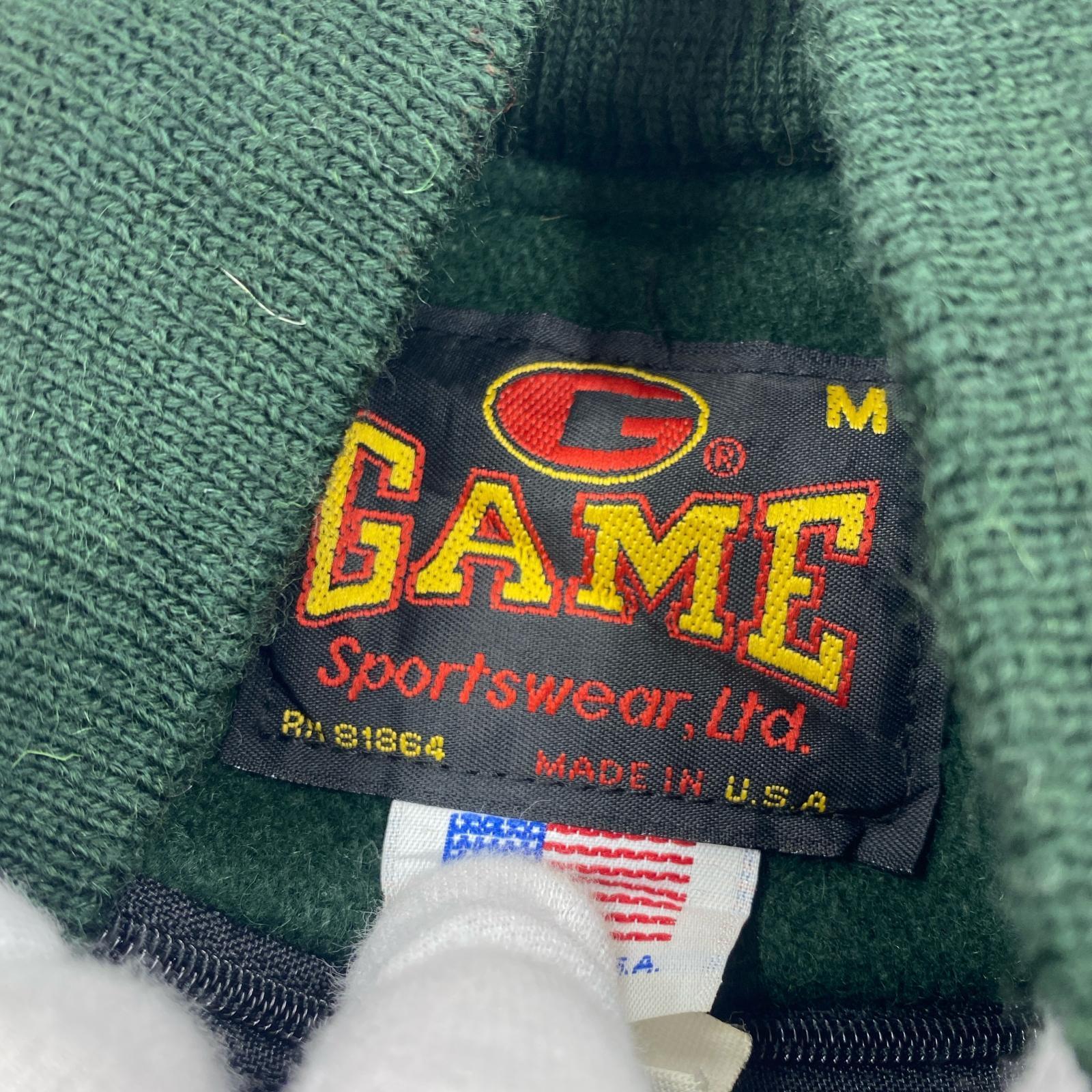 ジャケット game sportswear スタジャン USA製 M グリーン