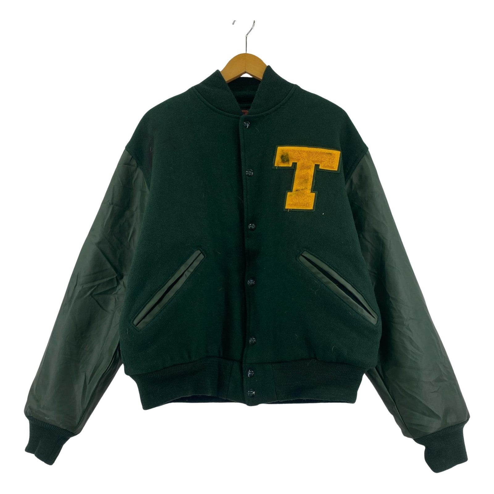 ジャケット game sportswear スタジャン USA製 M グリーン