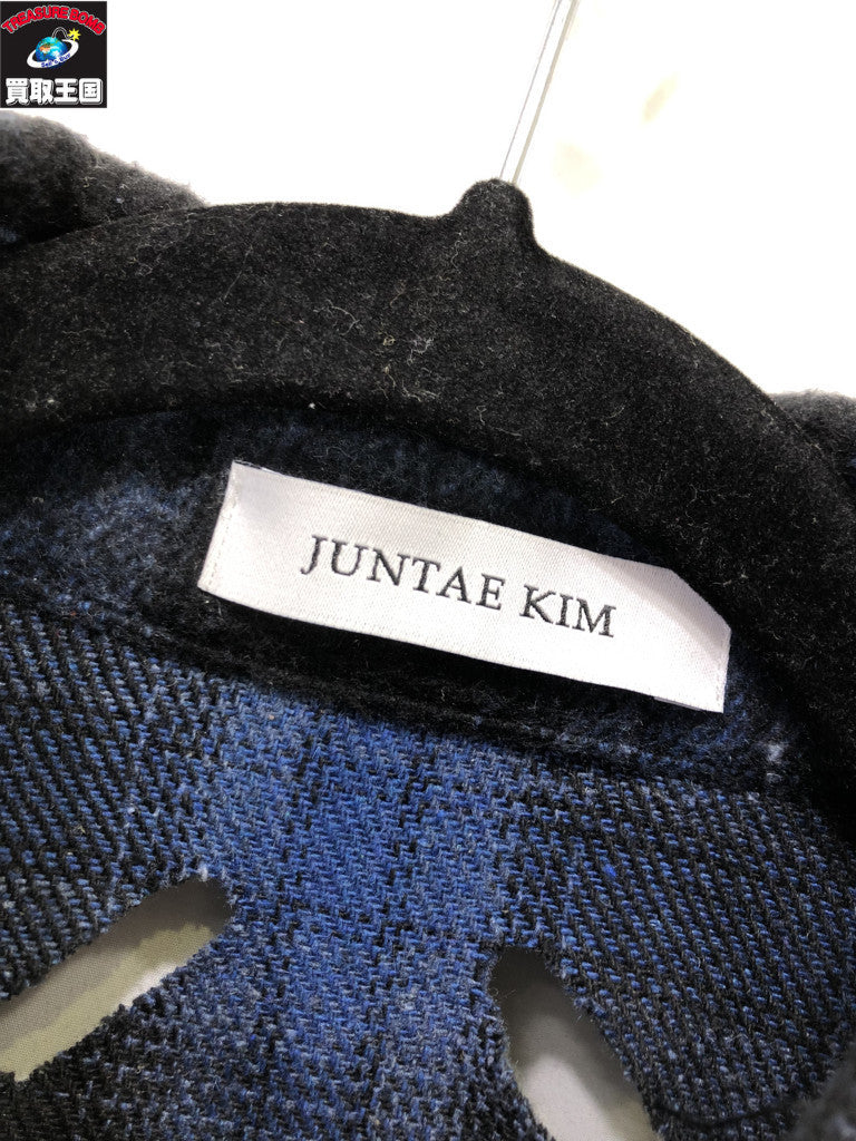 長袖シャツ 24AW/JUNTAE KIM LASERSLASHED SHIRTS/BLUE
