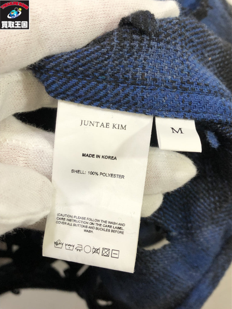 長袖シャツ 24AW/JUNTAE KIM LASERSLASHED SHIRTS/BLUE