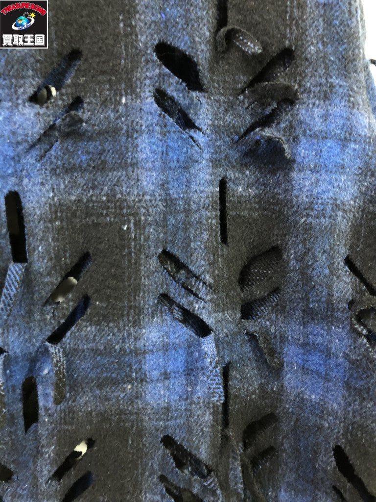 長袖シャツ 24AW/JUNTAE KIM LASERSLASHED SHIRTS/BLUE