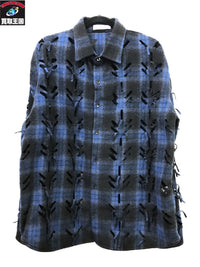長袖シャツ 24AW/JUNTAE KIM LASERSLASHED SHIRTS/BLUE