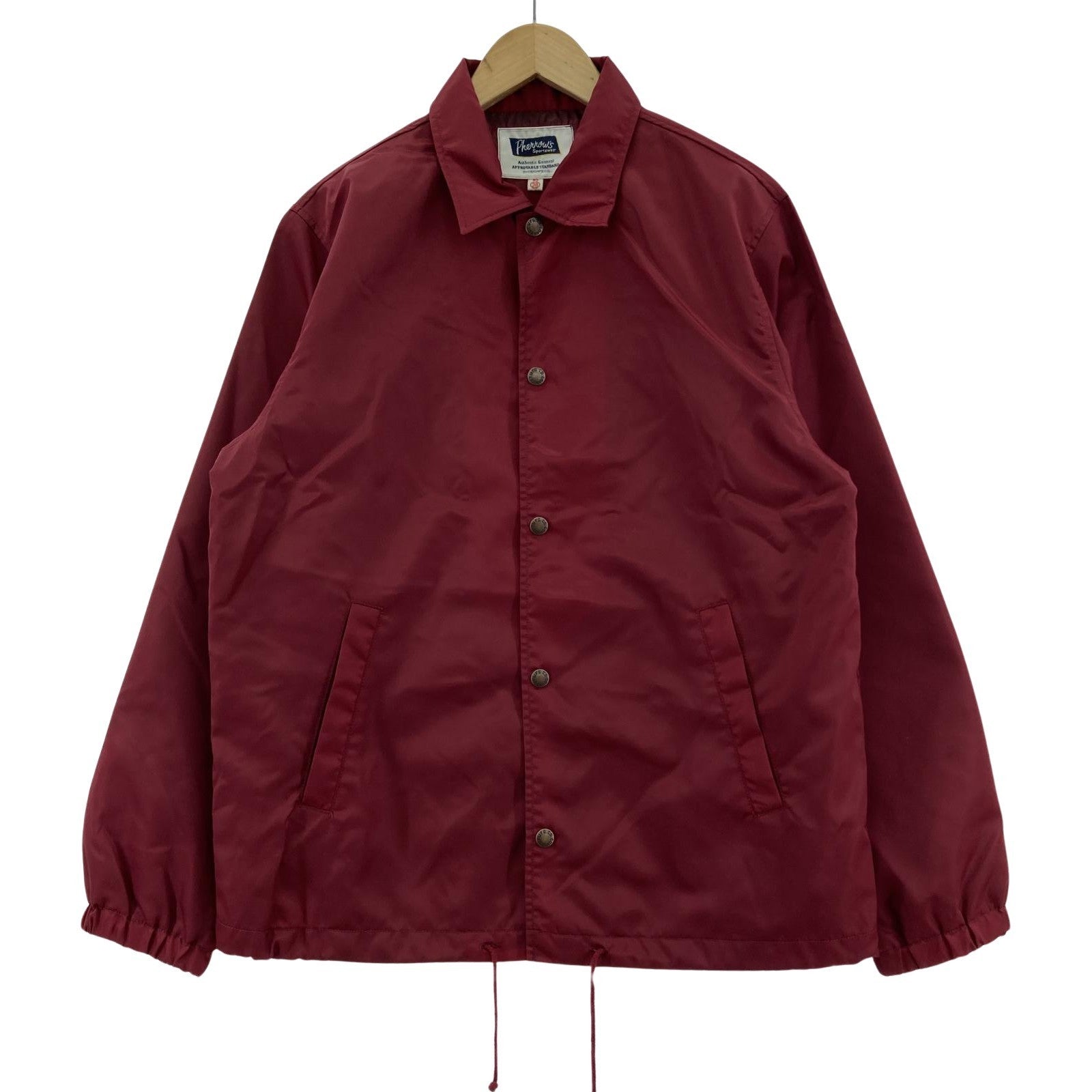 ブルゾン NYLON COACH JACKET 無地 赤(38) 38 レッド