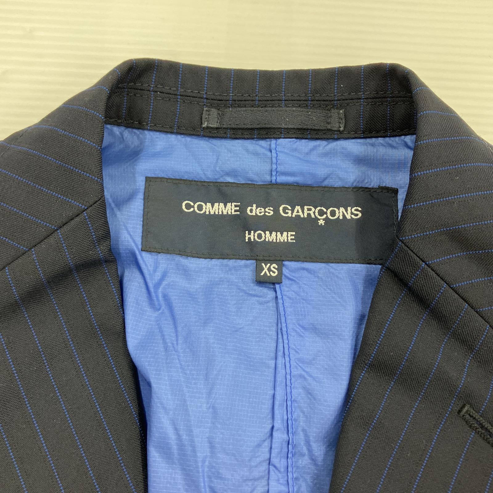 テーラードジャケット COMME des GARCONS HOMME ストライプ セットアップ XS ネイビー