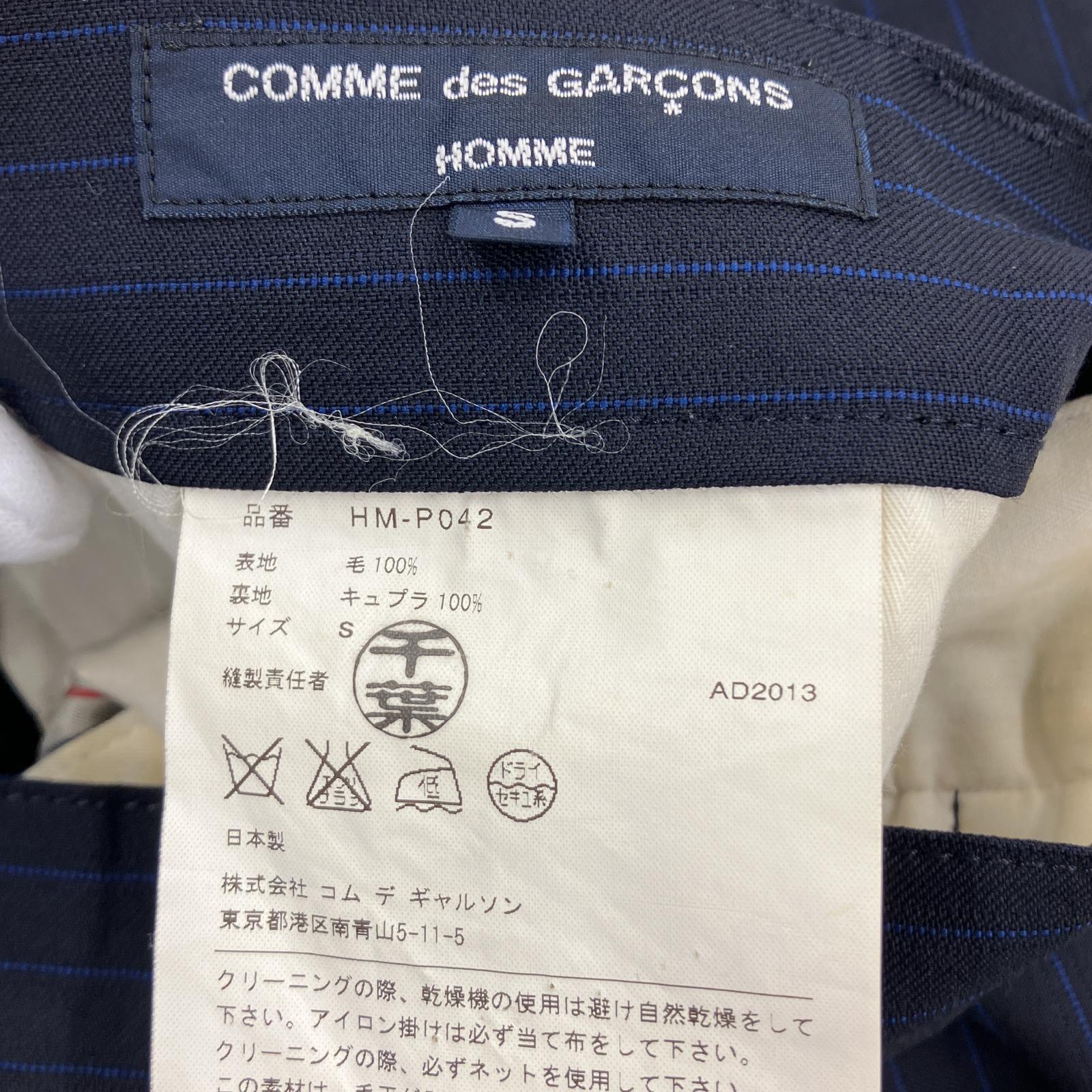 テーラードジャケット COMME des GARCONS HOMME ストライプ セットアップ XS ネイビー