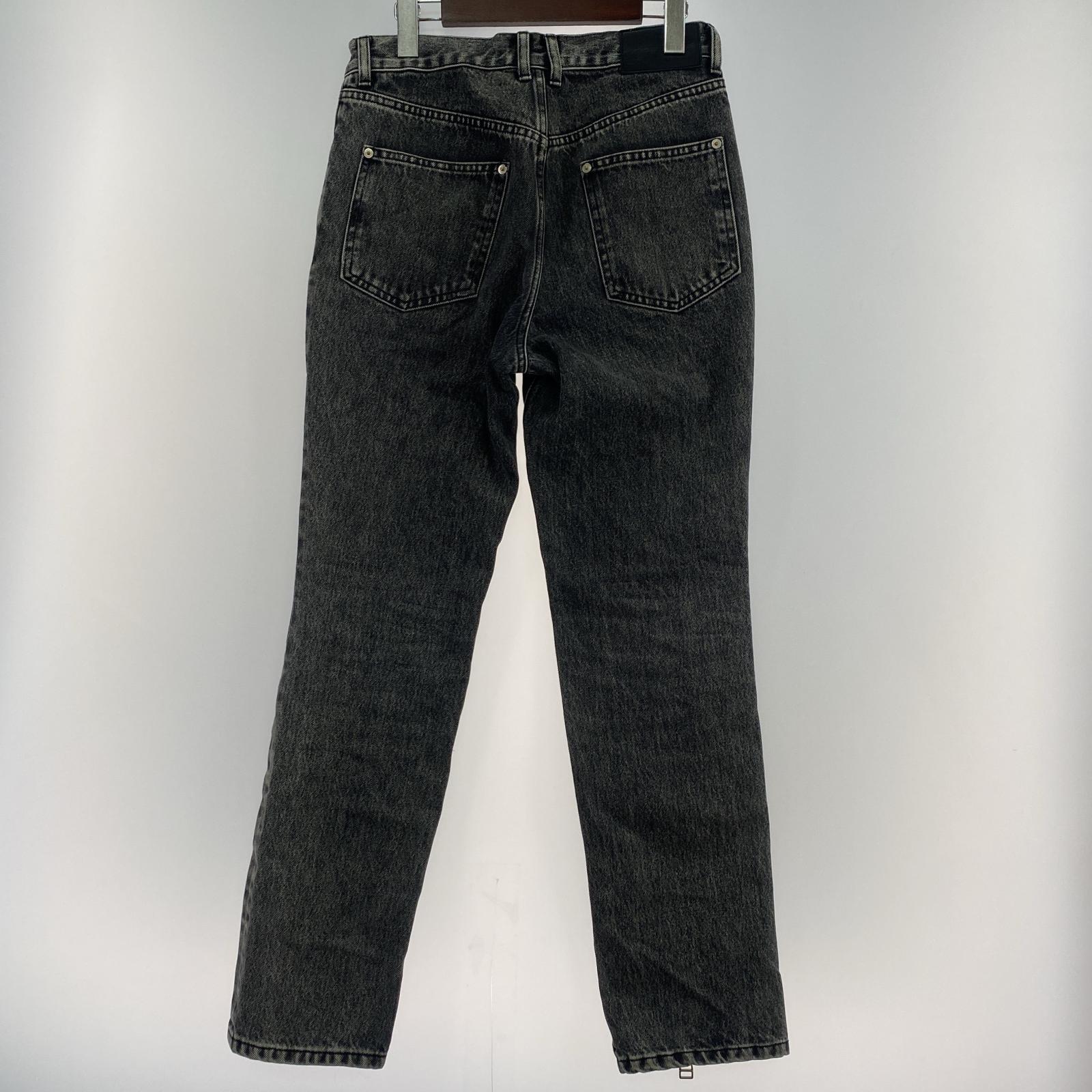 デニムパンツ JOHN LAWRENCE SULLIVAN WASHED DENIM ZIPPED PANTS ブラックデニムパンツ 44 ブラック 44 ブラック