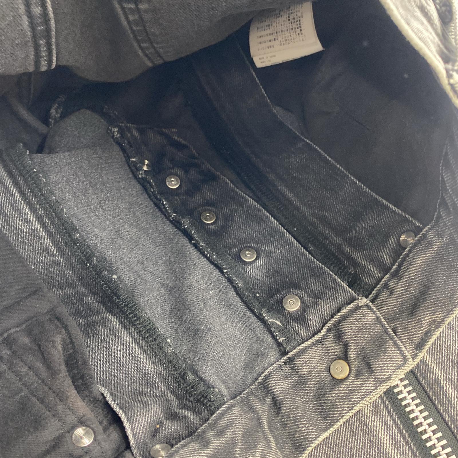 デニムパンツ JOHN LAWRENCE SULLIVAN WASHED DENIM ZIPPED PANTS ブラックデニムパンツ 44 ブラック 44 ブラック