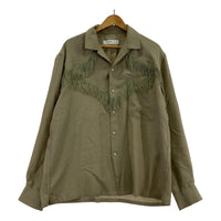 長袖シャツ TOGA(VIRILIS) Viyella fringe shirt フリンジウエスタンシャツ 48 ベージュ TV242-FJ306 ベージュ