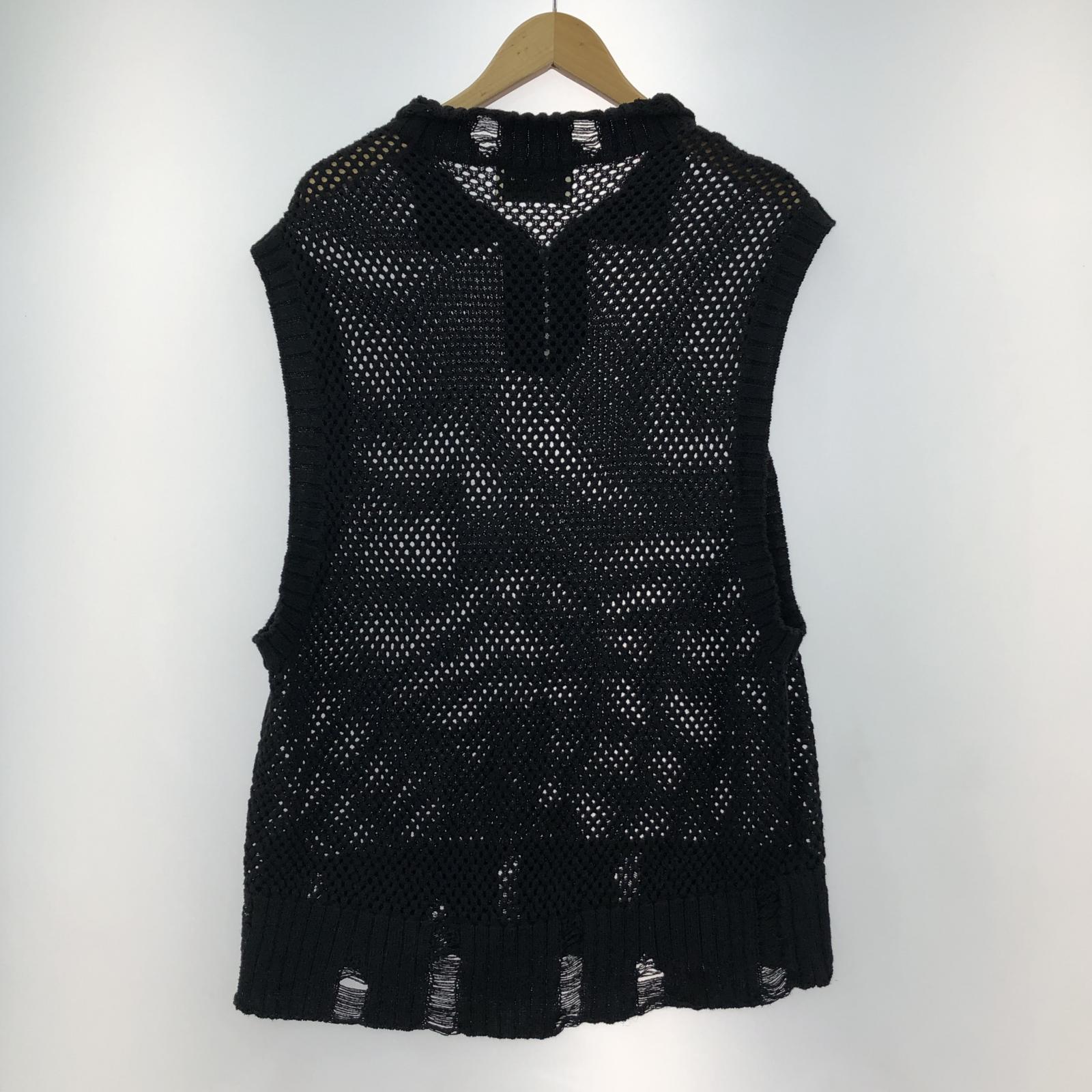 その他トップス メッシュ ハーフジップ ベスト BLK ブラック