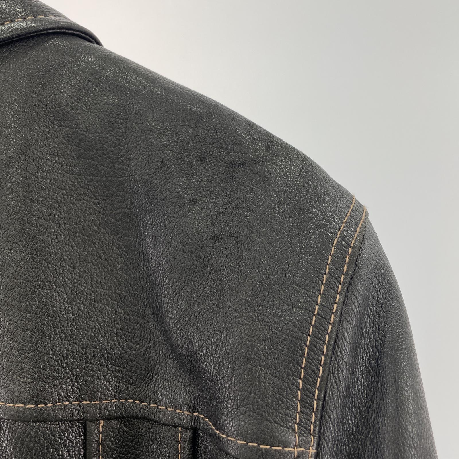 レザージャケット Deerskin Jacket Car Coat 36 36 ブラック